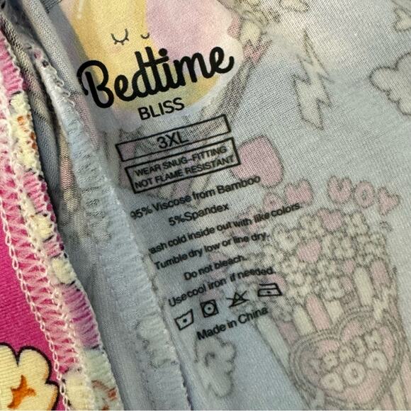 Bedtime Bliss Popcorn “You Make My Heart Pop” Pattern Bamboo Mom Joggers - Picture 2 of 3